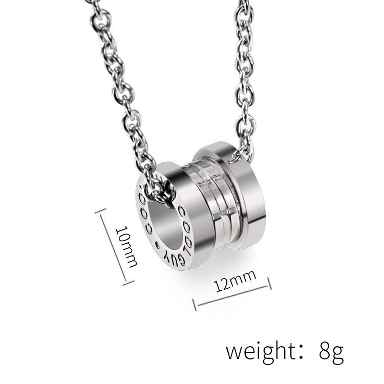 Planderful Personalized Zircon Necklace For Couples With Titanium Steel Pendant Lightweight Luxury Jewelry