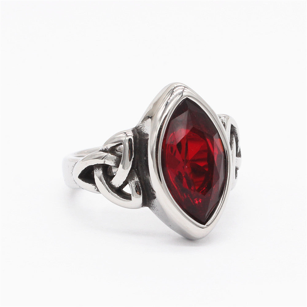 Viking Celtic Zircon Titanium Steel Ring For Unisex Protection Amulet Power By Planderful