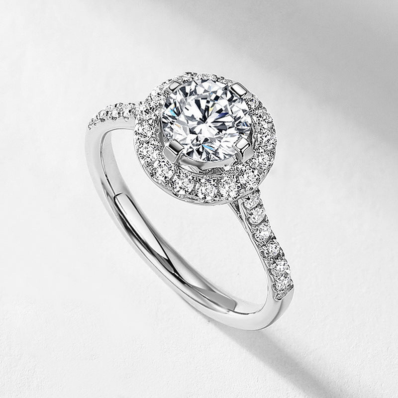 Planderful Moissanite Ring – Cross-Border Popular Egg-Shaped Silver Jewelry