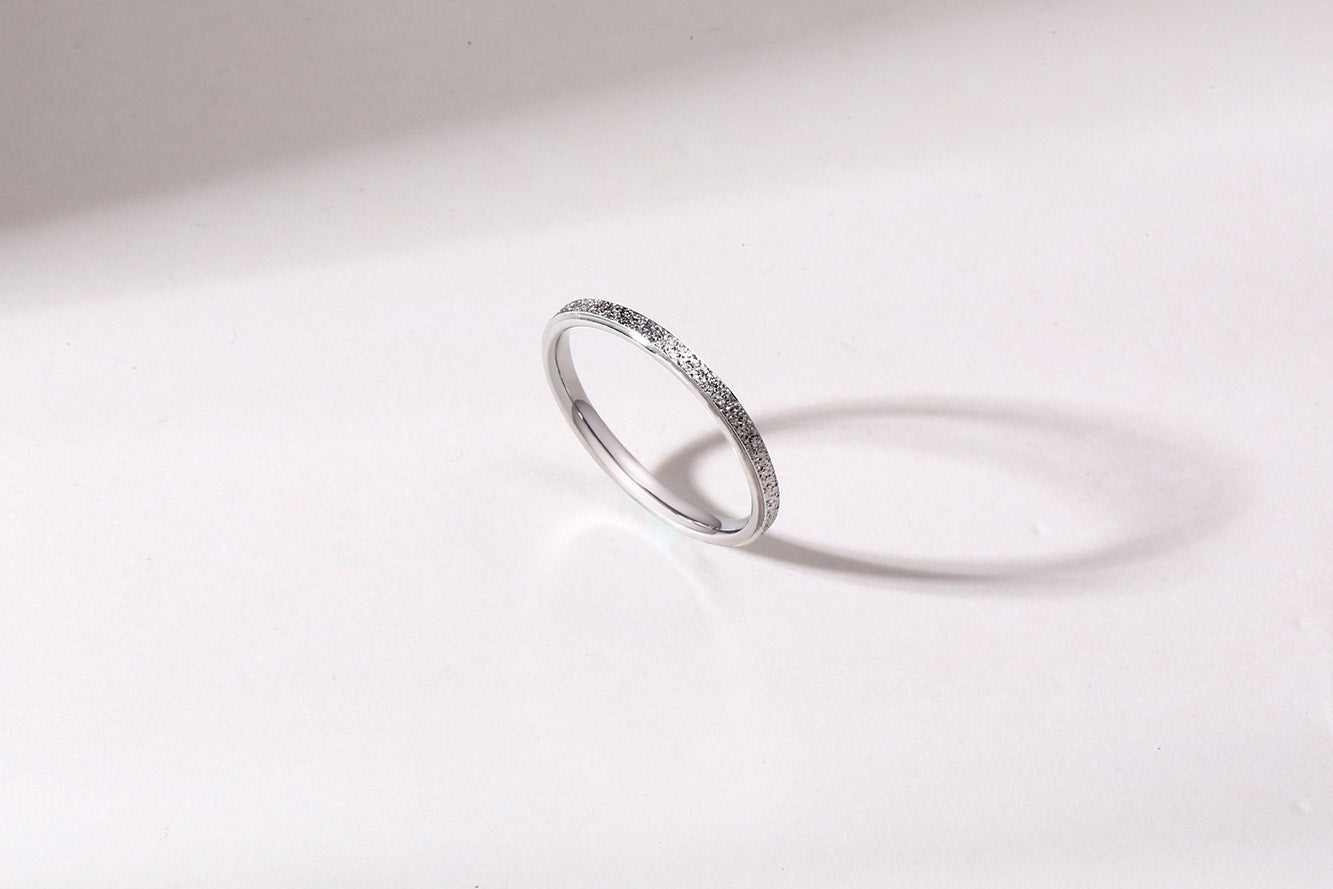 Ring Ins Titanium Steel Frosted Stainless Steel Rose Gold Ladies Ring Wholesale Trinkets