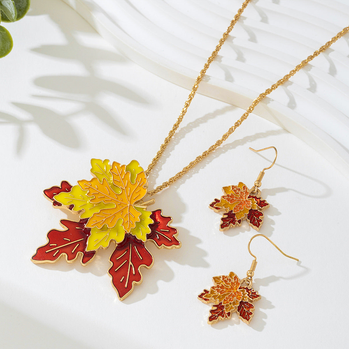 Stylish Metal Maple Leaf Jewelry Set for Women by Planderful