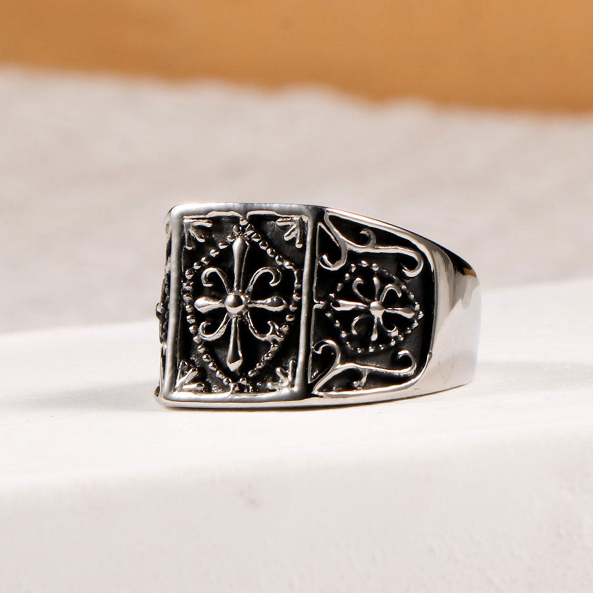 Oriental Mysterious Pattern Titanium Steel Ring Men's Non-Fading Ring