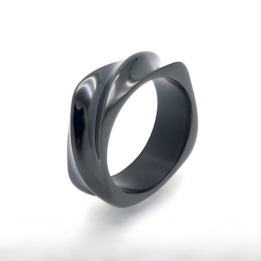 Spiral Twisted Texture Ring, And Twist Ring, Stainless Steel Men's Ring