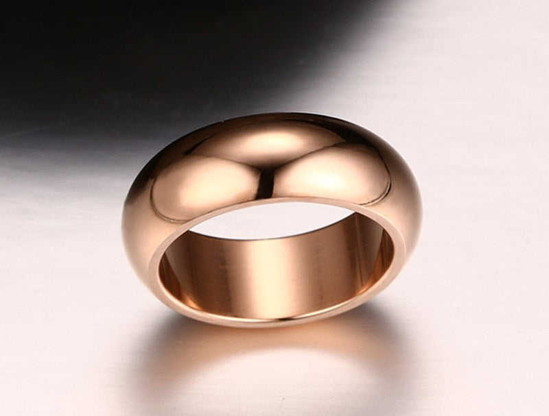 Personalized Men Rings Vacuum Plating Smooth Titanium Steel Ring