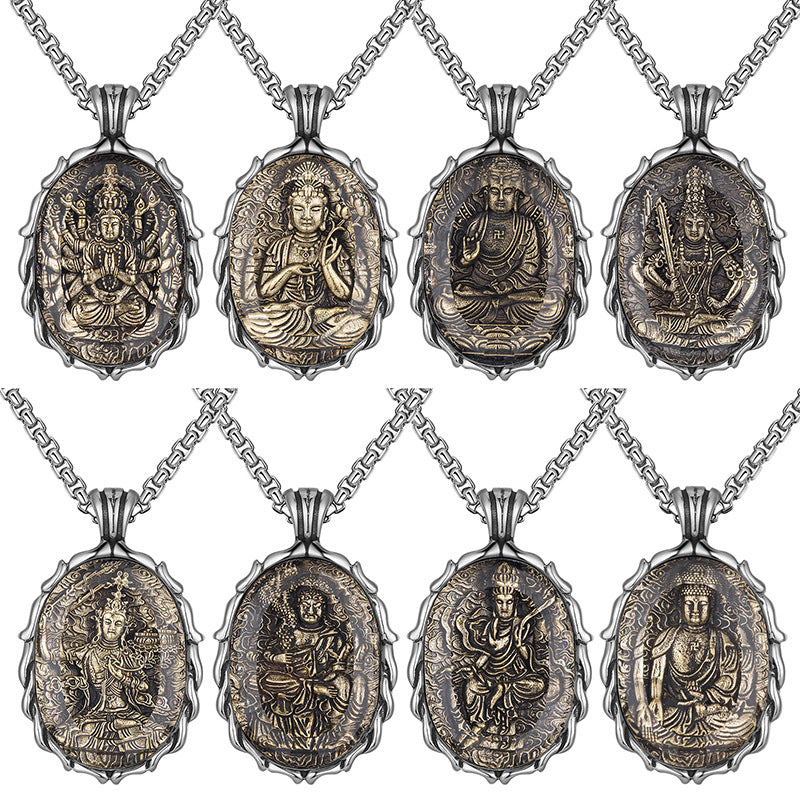 Steel Necklace – Vintage Zodiac Eight Guardians Amulet
