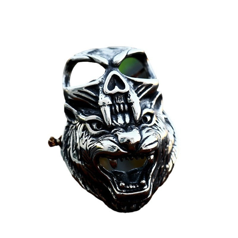 Titanium Steel Skull Pendant for Men - Retro Hip-Hop Style Jewelry in Bulk