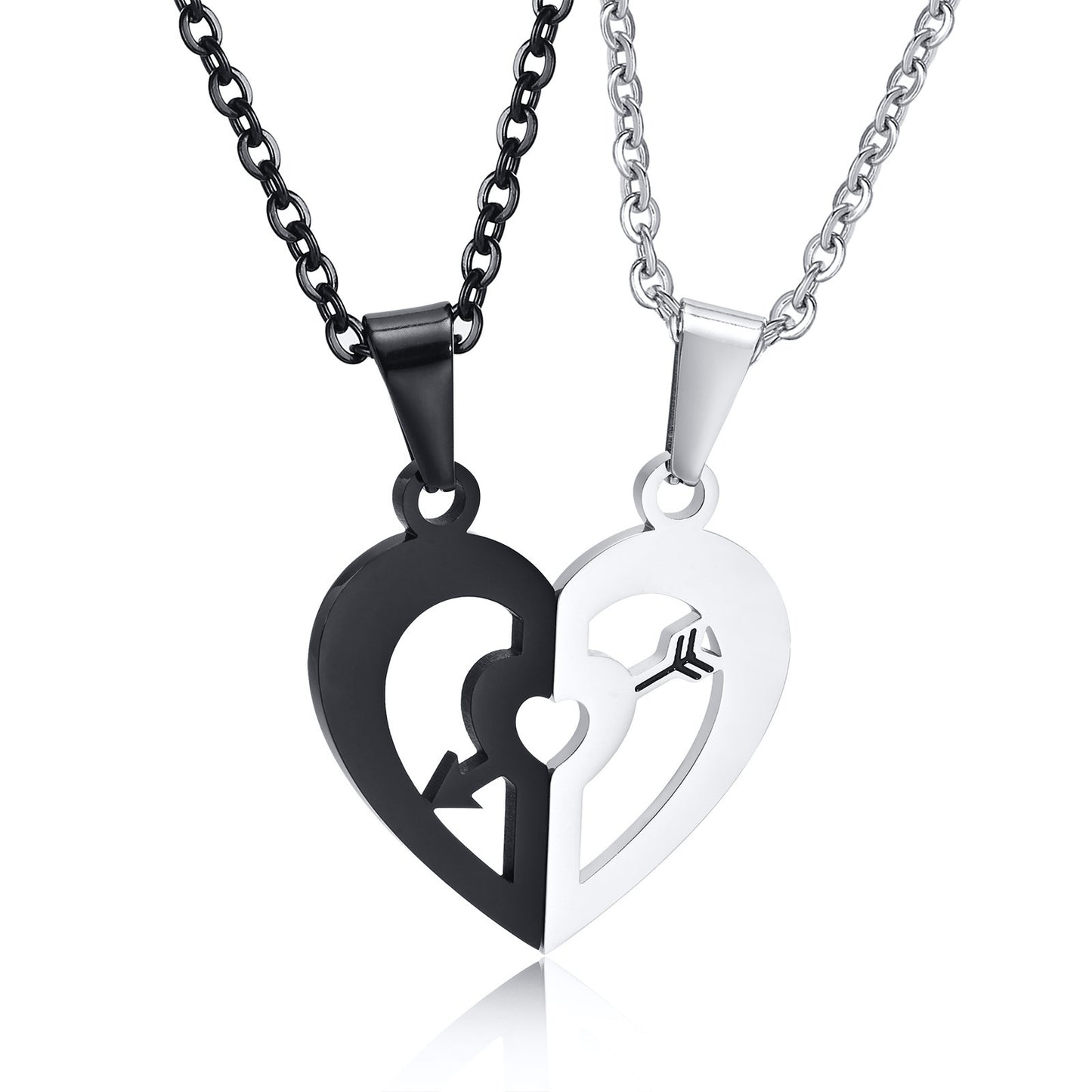 Couple Pendant Stainless Steel Dolphin Puzzle Swan Heart