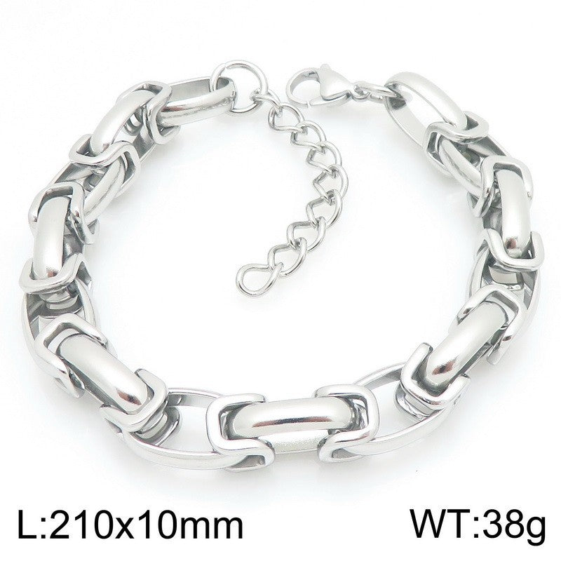 Back Chain Bracelet – Hip Hop 10mm Oval Emperor Chain Stainless Steel Men's Bracelet