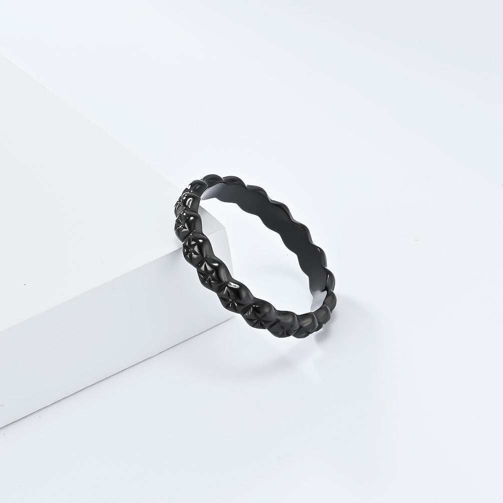Planderful Gold Plated Titanium Steel Ring For Women Everyday Genie Elegant Daily Wear Jewelry
