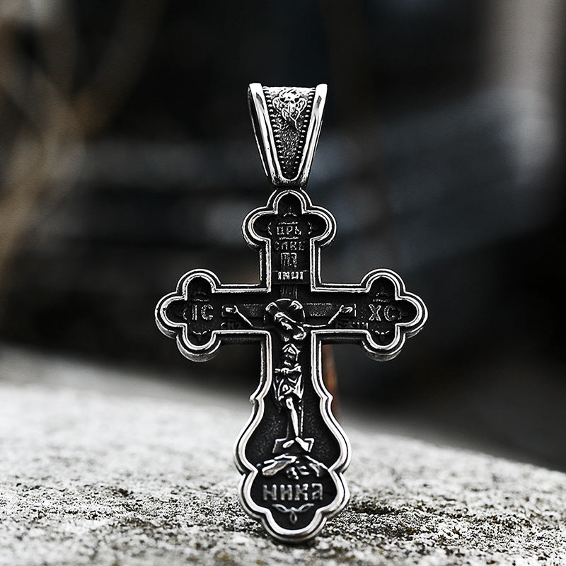 Men's Retro Stainless Steel Cross Pendant – Wholesale Letter Accessories by Planderful