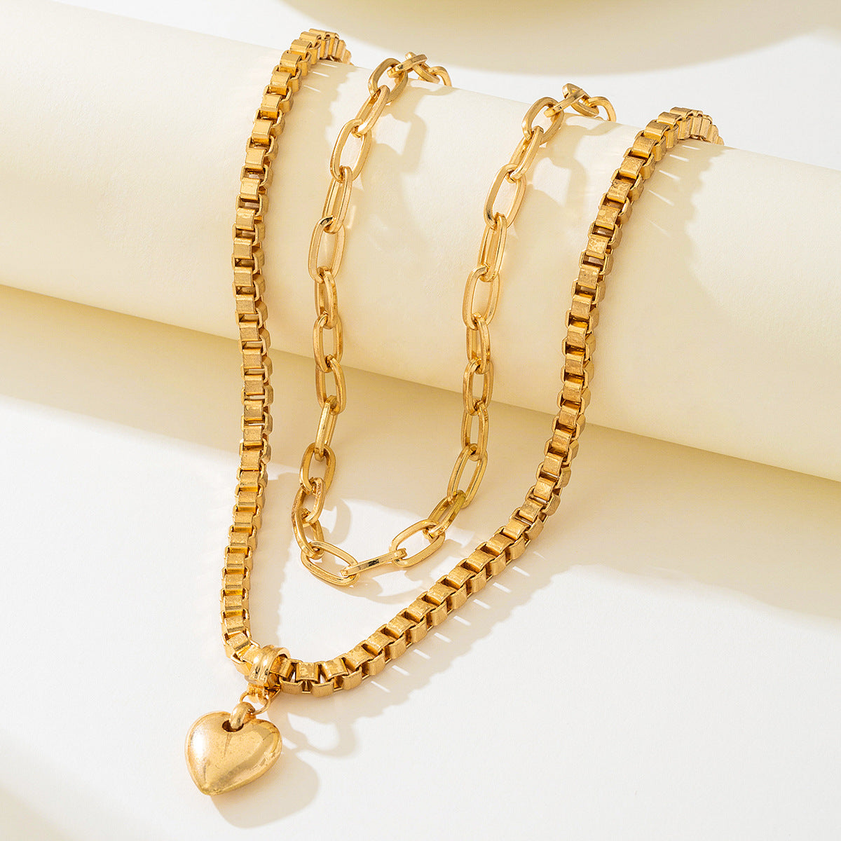 Planderful Vienna Verve Necklace – Stylish Double Stacked Cuban Metal Chain