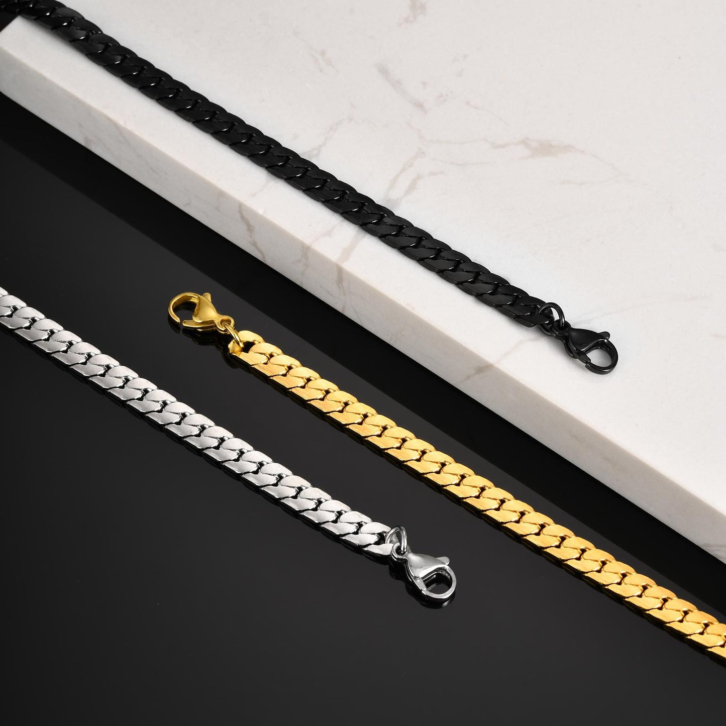 Planderful Men NK Chain Stainless Steel Bracelet Durable