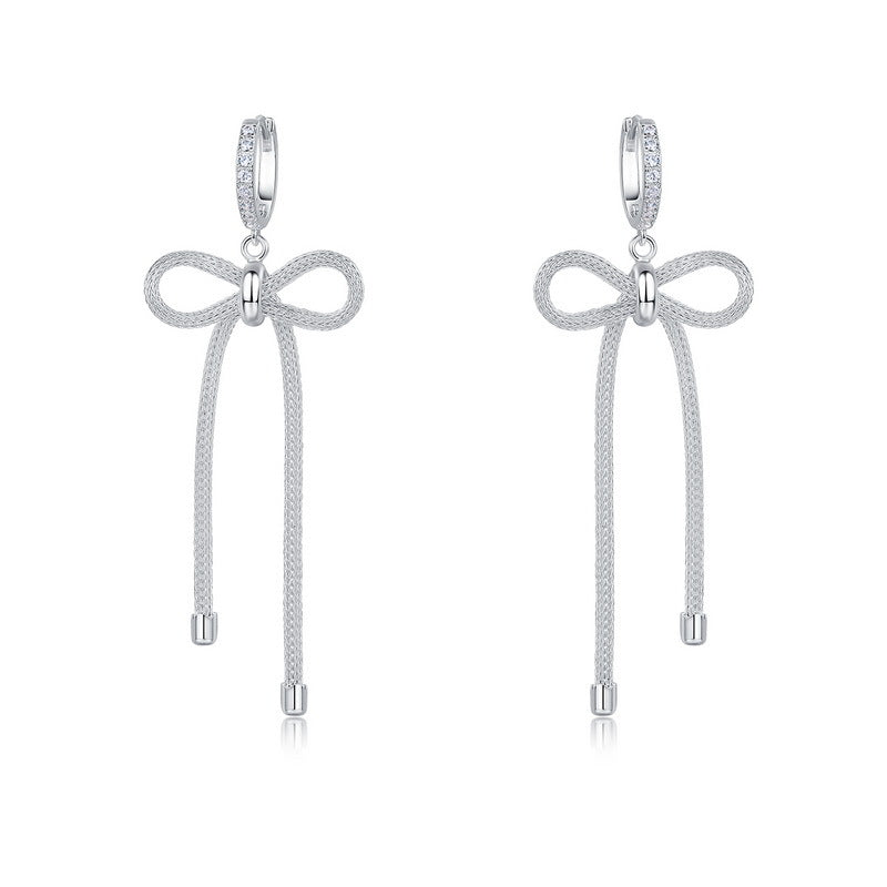 S925 Sterling Silver Bow Stud Earrings