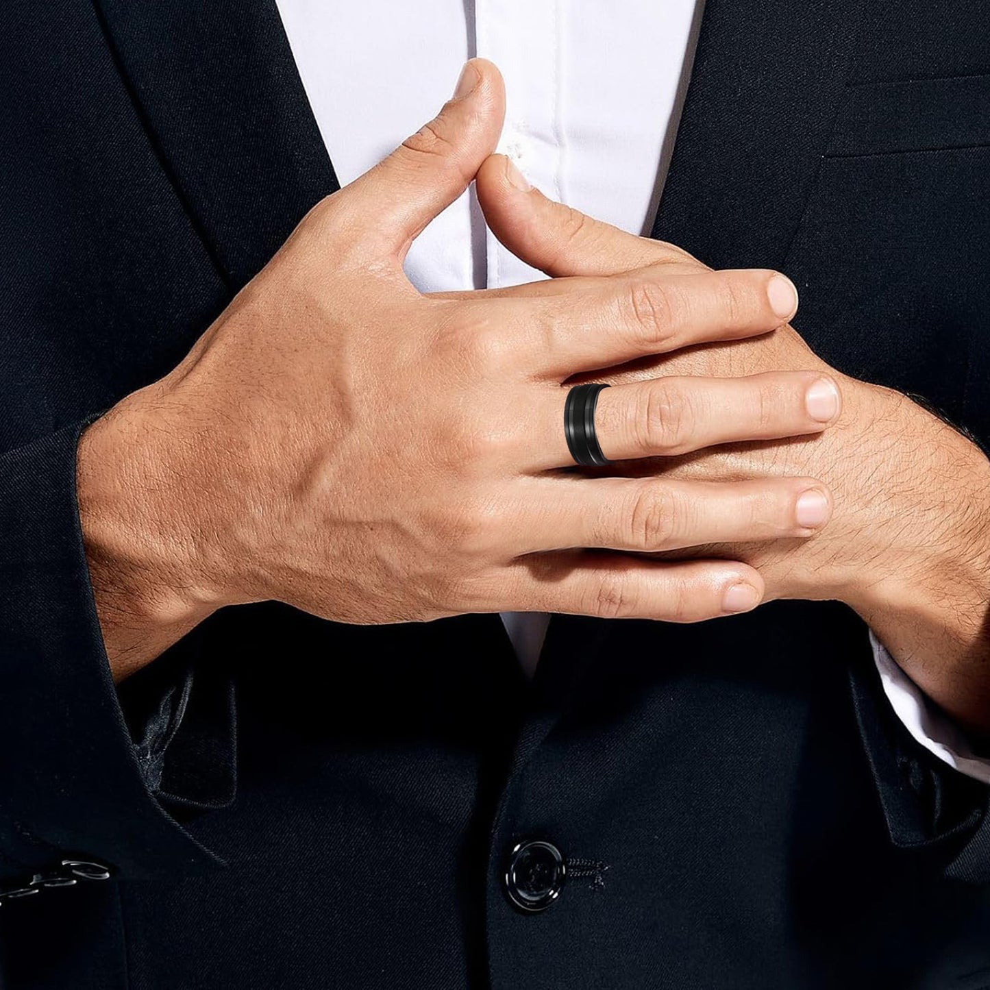 Planderful Titanium Steel Ring For Men Unisex Simple Design Durable Everyday Wear Protection Statement