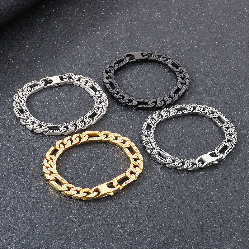 Planderful Mens Personalized Punk Pattern Bracelet Pro