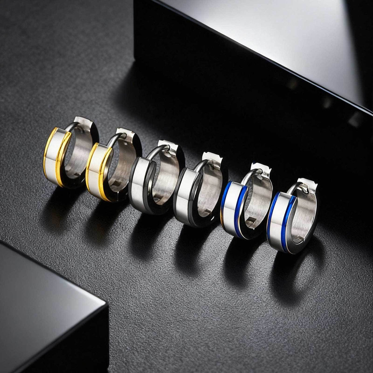 Stainless Steel Single Earrings — Three Colors