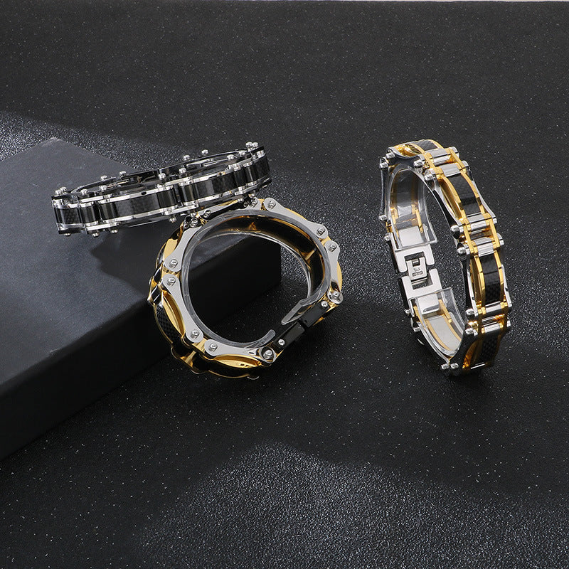 Planderful Carbon Fiber Titanium Bracelet For Men Versatile