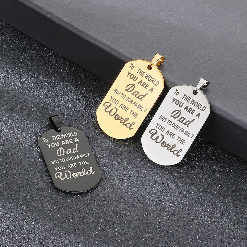 Planderful Stainless Steel Dad Pendant Personalized Gift