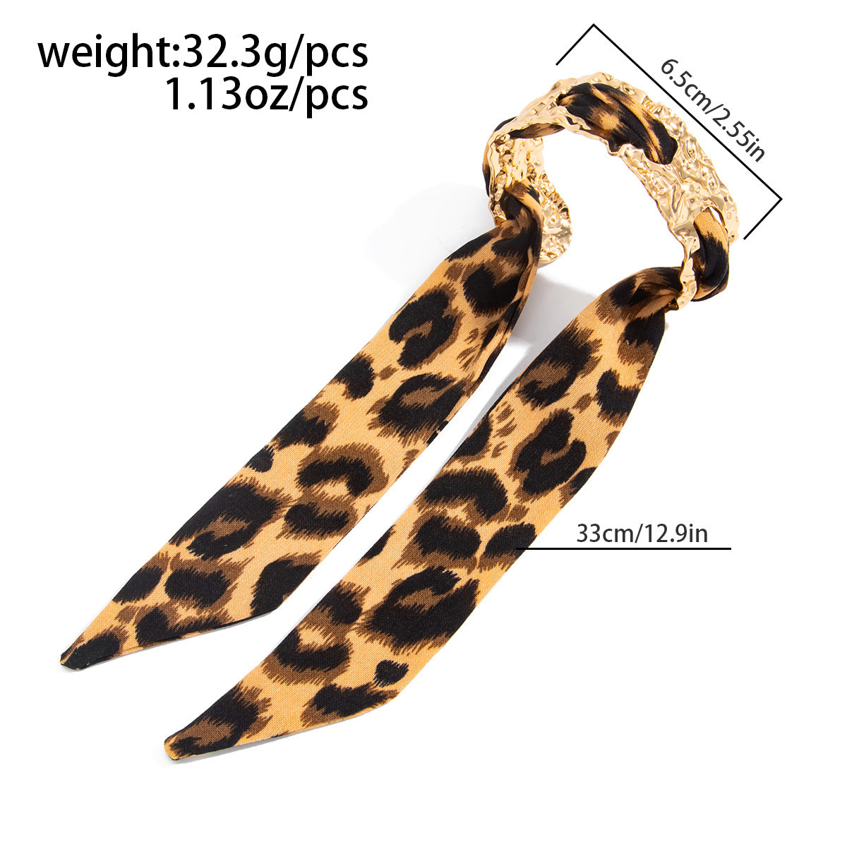 Planderful Collection Vienna Verve Bracelet For Women Hammer Pattern Wide Surface Opening Leopard Print Silk Scarf