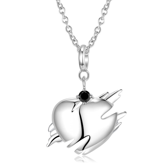 Dissipated Heart Pendant Silver Necklace