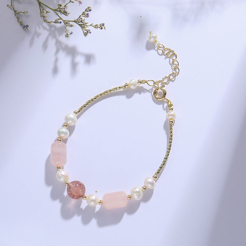 Crystal Pearl Sterling Silver Luxury Bracelet by Planderful: Fortune's Favor