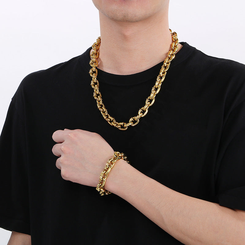 Planderful Domineering Nail Necklace Men Stainless Steel