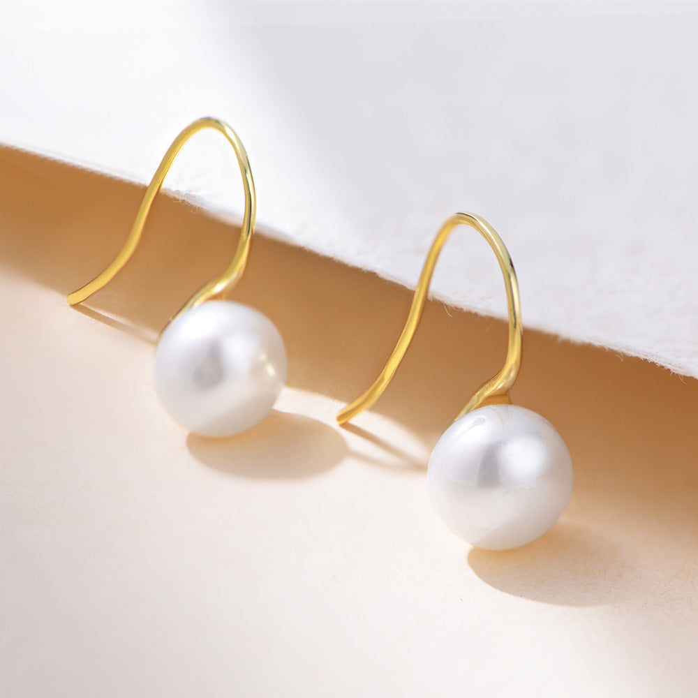 Planderful Natural Freshwater Pearl Earrings For Women Sterling Silver S925 French Hook Classic Minimalist Design