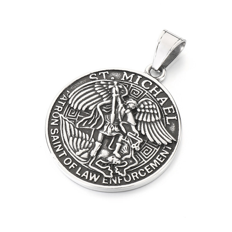 Planderful Men's Eye of Horus Pendant Titanium Necklace