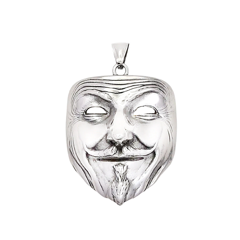 Punk Mask Stainless Steel Men's Pendant Necklace
