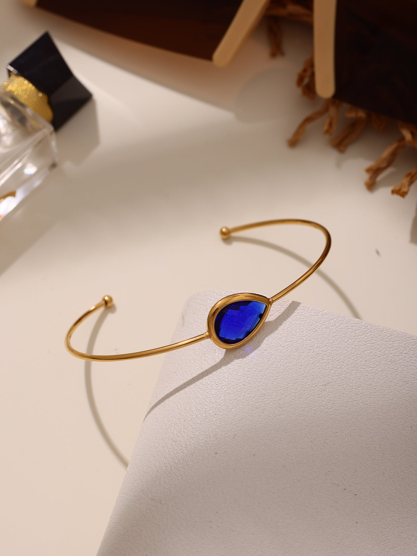 Planderful Water Drop Czech Glass Bracelet For Her 18K Gold