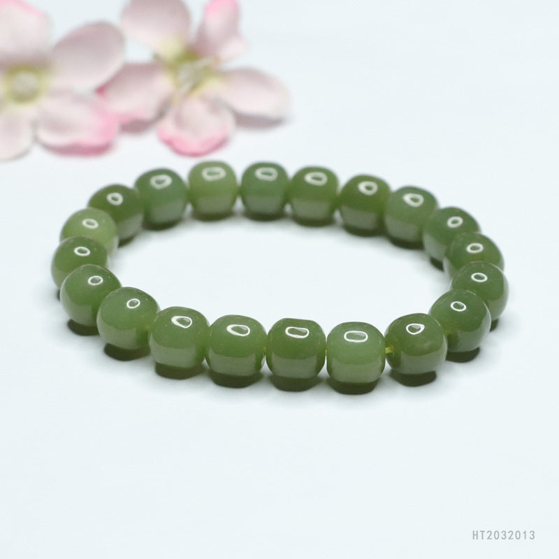 Lake Green Hetian Jade Passepartout Bracelet