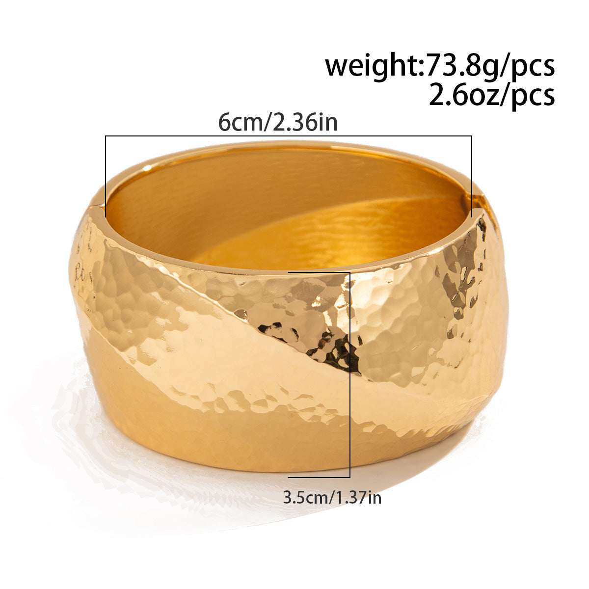 Exaggerated Water Ripple Smooth Surface Wide Bracelet Alloy Ring Bracelet