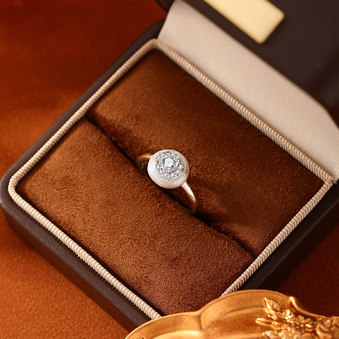 Planderful Sterling Silver Zircon Ring For Women Luxurious Vintage Medieval Style Adjustable Fit