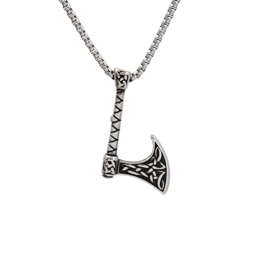 Europe And The United States Retro Long-Handled Axe Necklace