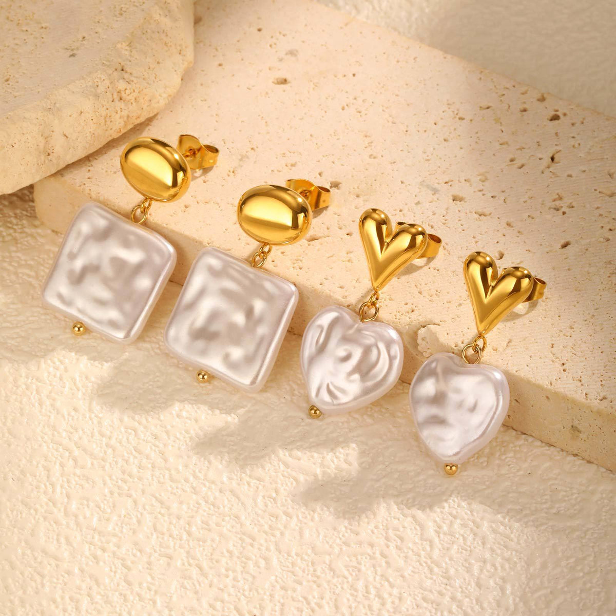 Stainless Steel Pearl Earrings