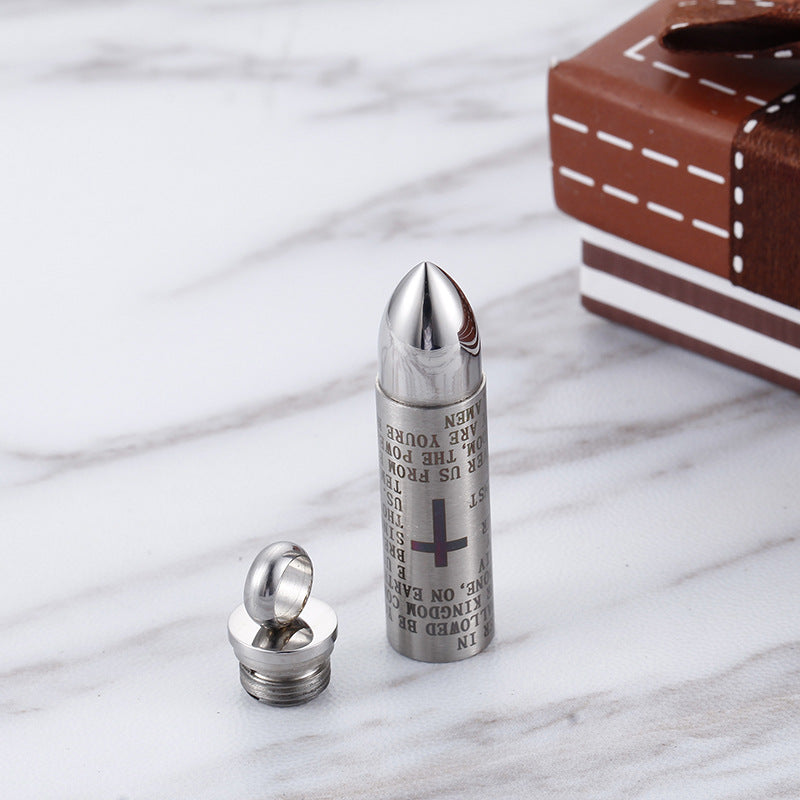 Bullet-Style Titanium Steel Men's Pendant from Planderful Collection