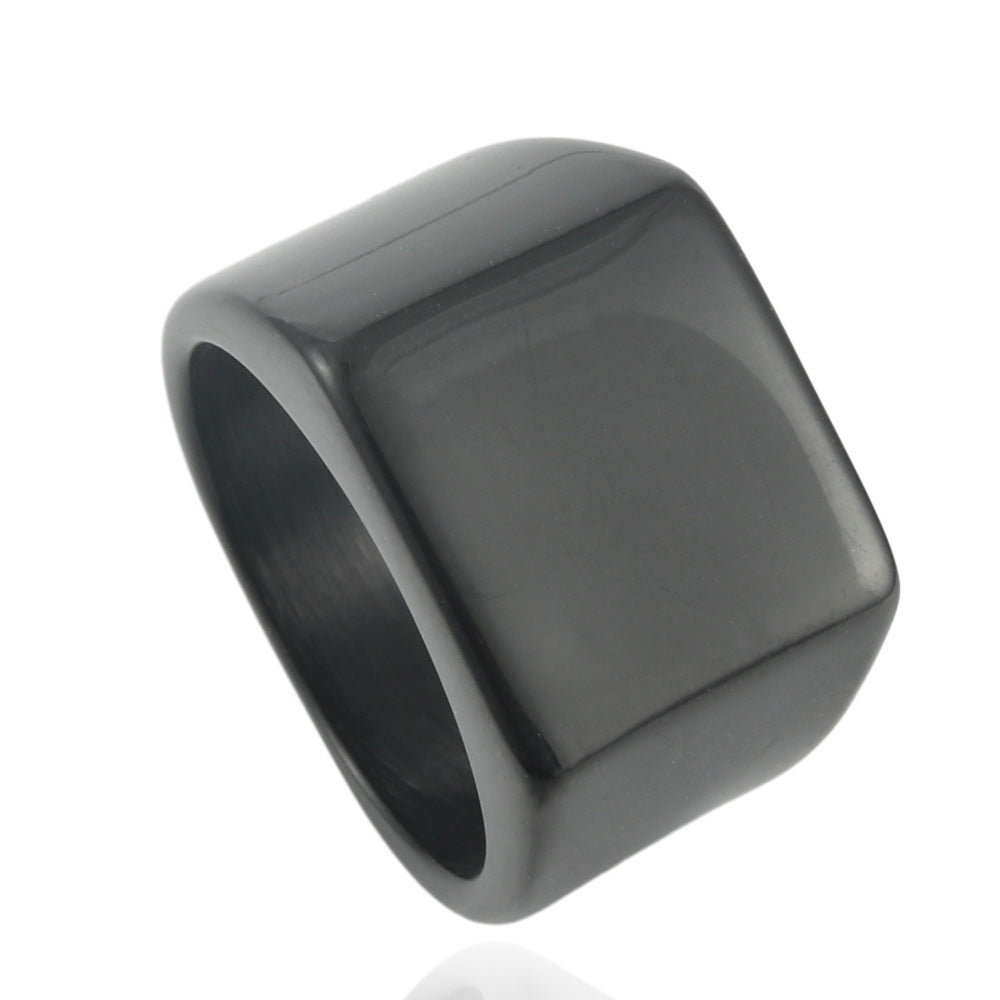 Titanium Steel Versatile Square Ring for Men and Women - Trendy Fashion Accessory