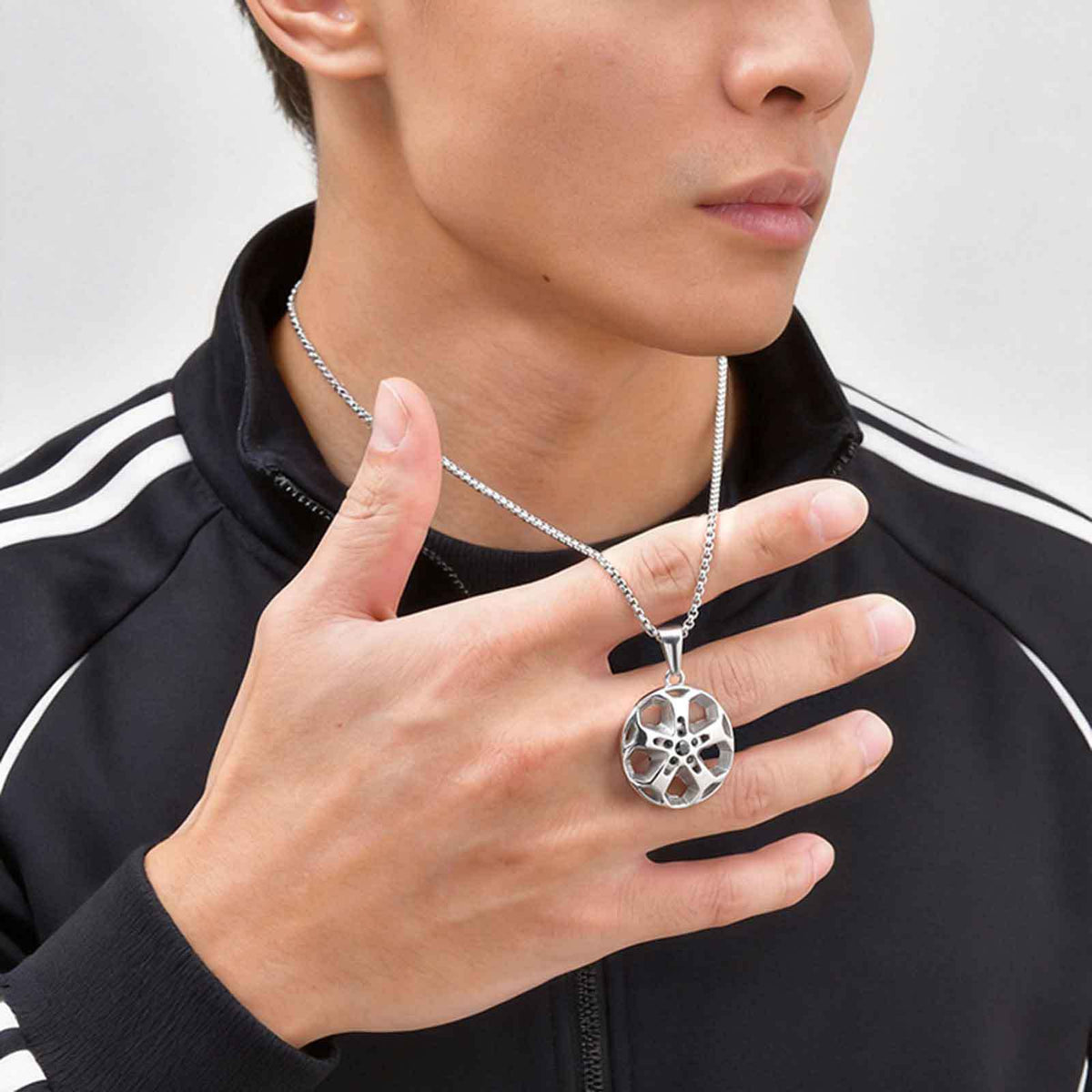 Ship Wheel Stainless Steel Pendant for Men