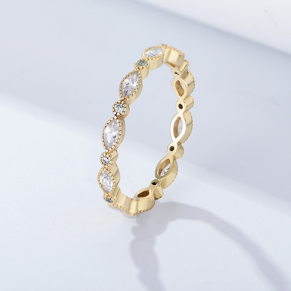 S925 Sterling Silver Zircon Ring, Stacked Ring Jewelry,