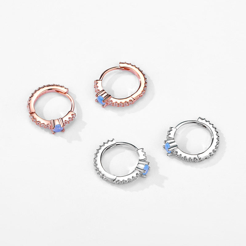 Elegant S925 Pure Silver Micro Inlaid Zircon Earrings with Niche Design