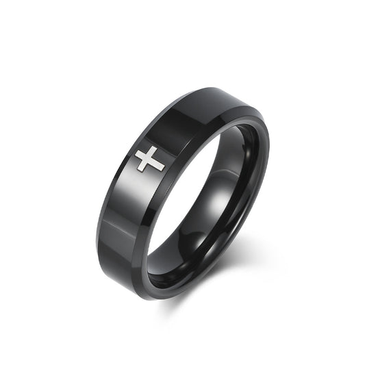 Tungsten Cross Ring For Men And Women Unisex Laser Crafted Durable Jewelry By Planderful Bold Everyday Wear
