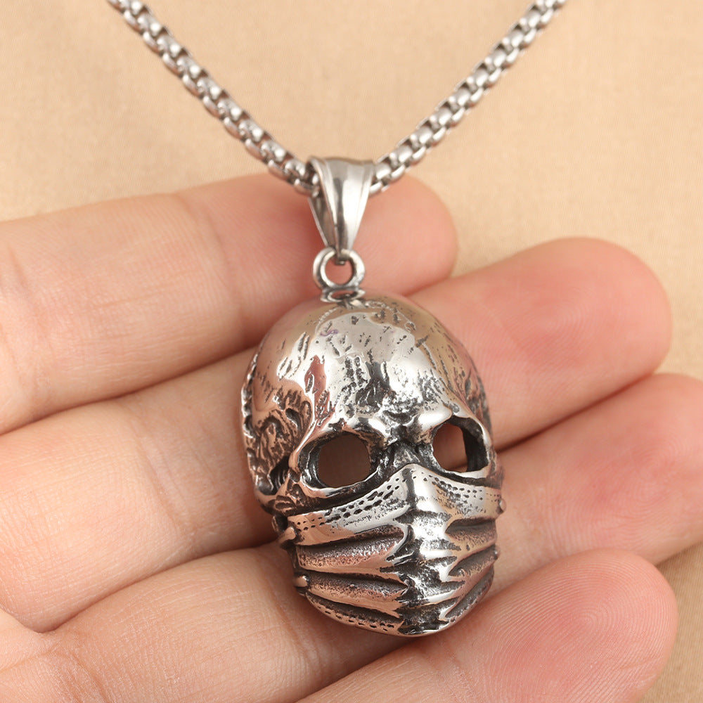 European And American Stainless Steel Face Mask Pendant