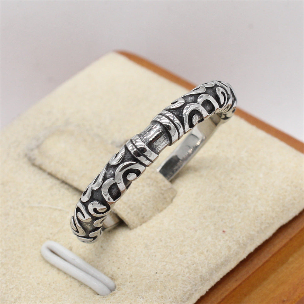 Planderful Everyday Genie Gold Tone Titanium Steel Ring for Men Unisex Personalized Statement