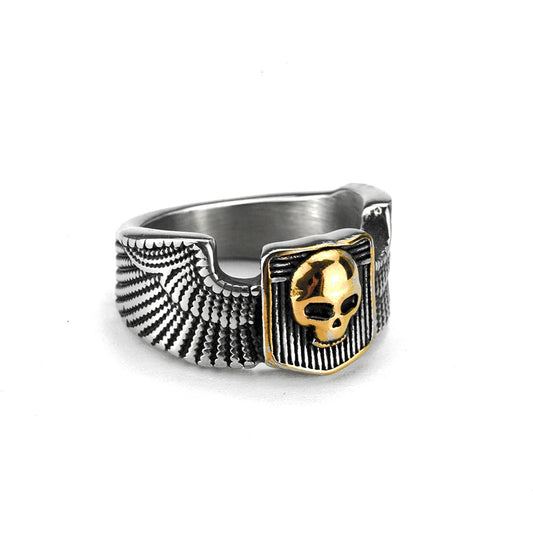 European And American Jewelry Wholesale Men's Titanium Steel Ring Retro Punk Skull Ring Non-Rusty And Non-Allergic