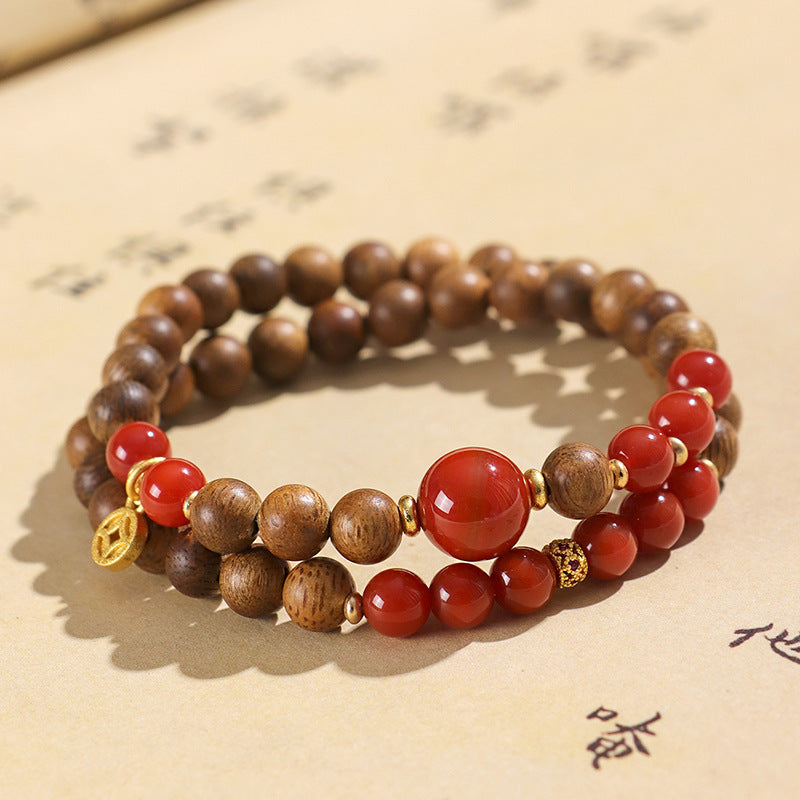 Planderful Eaglewood Double Circle Bracelet – Niche Literary and Retro Design