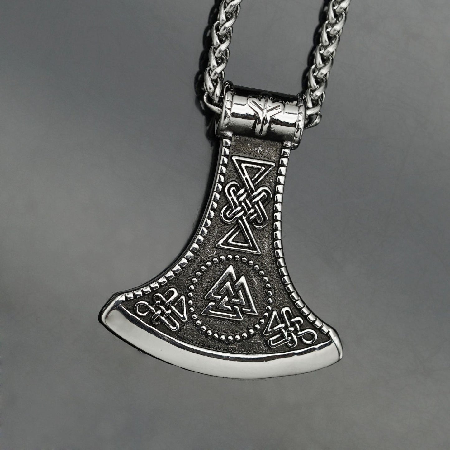 Steel Necklace - Vintage Viking Celtic Knot Pendant For Men