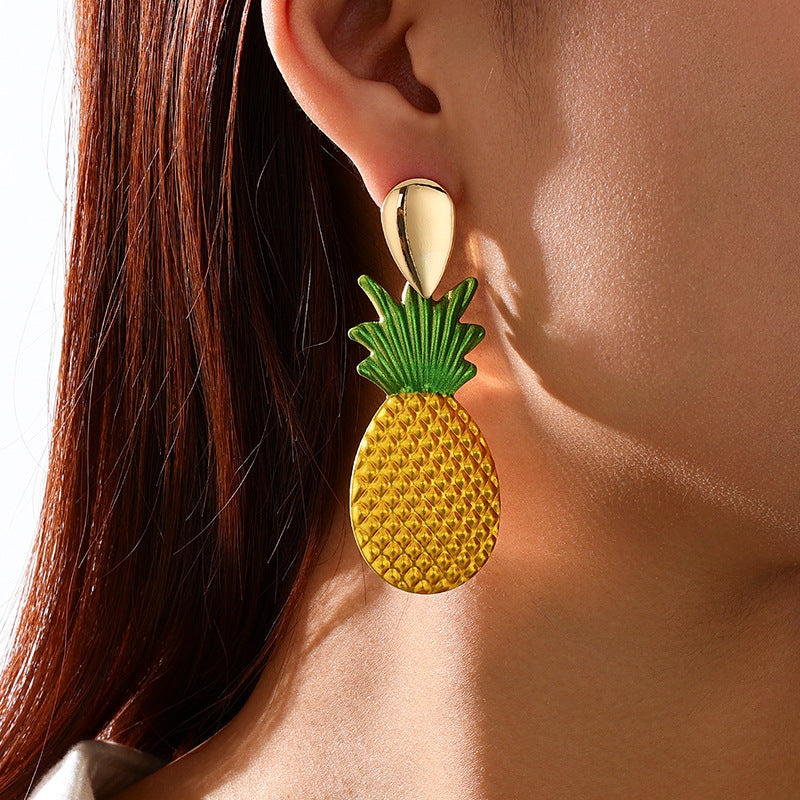 Planderful Vienna Verve Earrings – Fashionable Big Pineapple Design