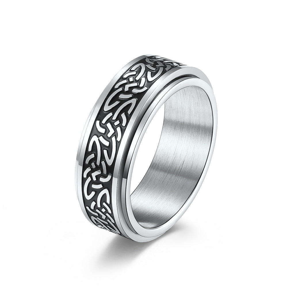 Celtic Knot Stainless Steel Rotating Ring for Couples