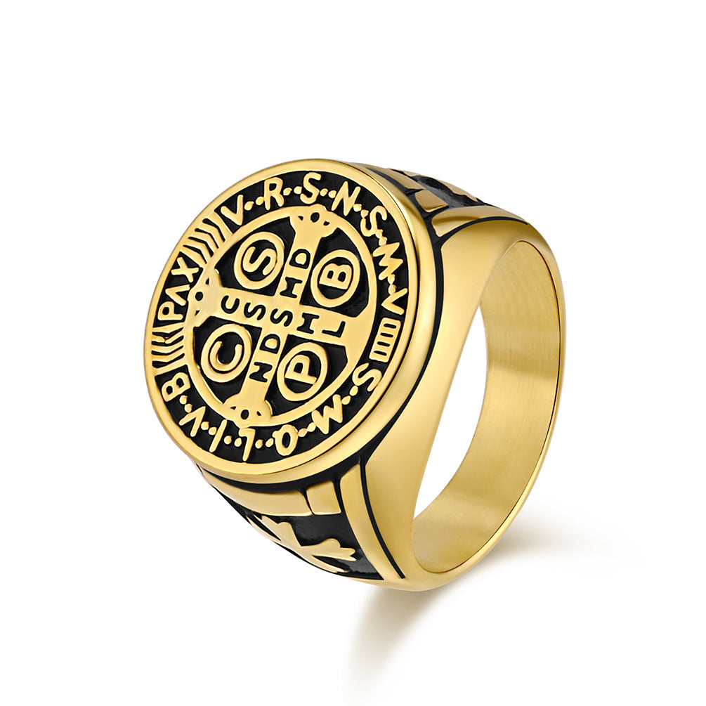 Cross-Border European and American Retro Exorcist Cross Ring