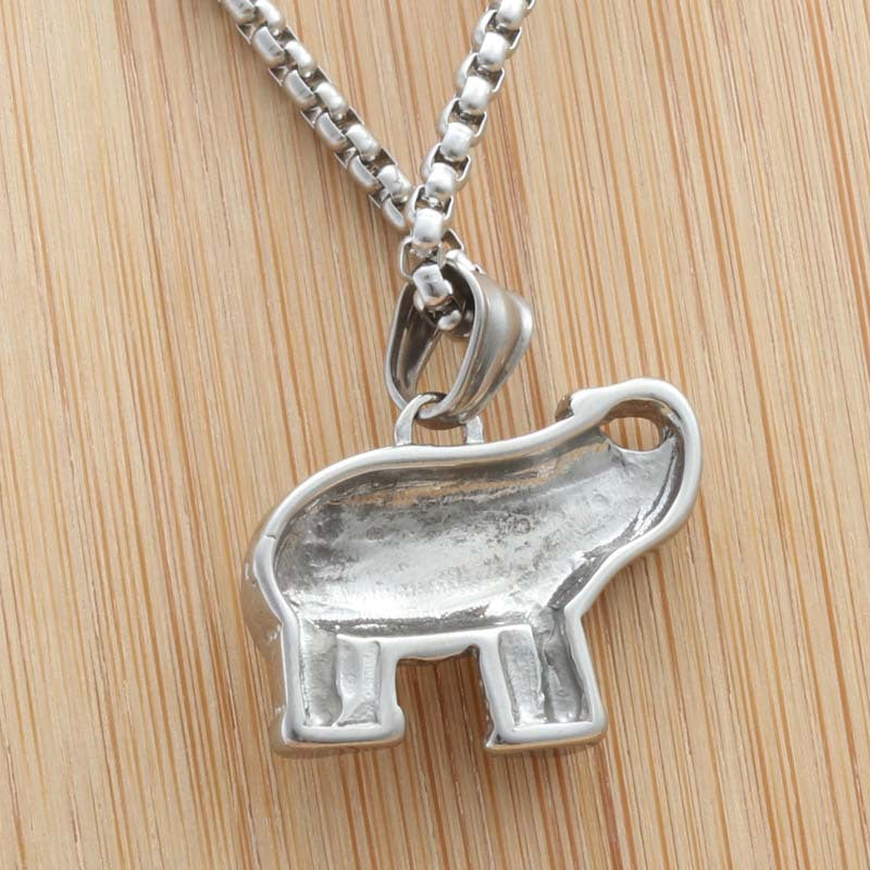 Titanium Steel Punk Elephant Pendant Necklace for Men – Trendy Retro Design by Planderful